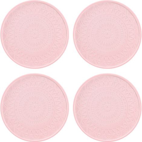 Sous-Verre En Silicone - Diamètre 10 Cm - Pour Verres Et Tasses - Décoration Intérieure Cuisine Salon - Lot De 4 (1/5)