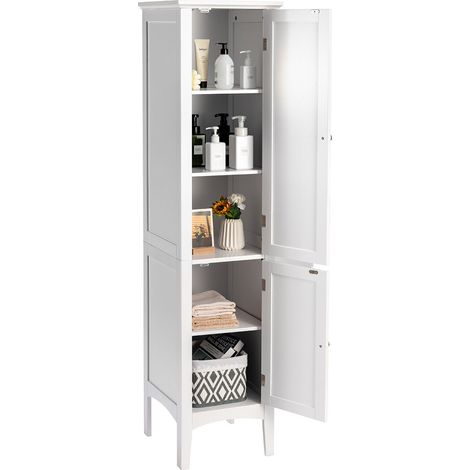 5-Tier Bathroom High Cabinet Freestanding Storage Cabinet Organizer 2 Shelves (1/5)
