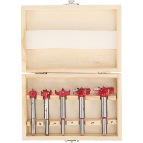 5Pcs Fraise à Bois Carbure Céramique Foret Plat Aile Ouverture Charnière Ø15-35mm (1/5)