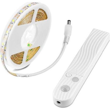 FENOPLASTICABoîte à piles corps humain induction 5V lumière led étanche avec barre lumineuse LED intelligente guirlande lumineuse led 3500K (blanc chaud) ceinture lumineuse 2M + capteur (1/5)