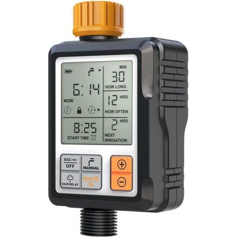 Minuteur d'arrosage automatique pour jardin, avec temporisateur de tuyau d'arrosage, sécurité enfant, étanchéité IP65 et grand écran LCD. (1/5)