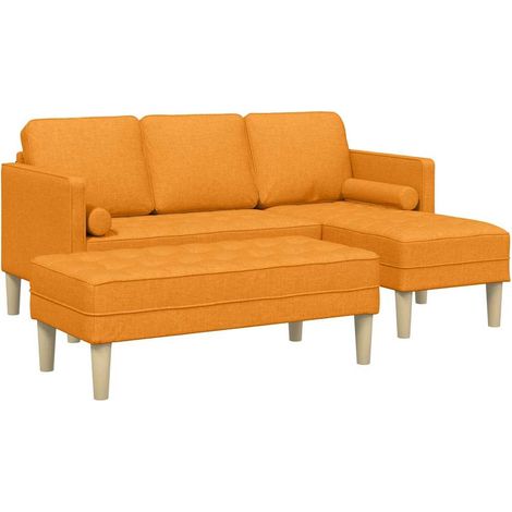 vidaXL Ensemble de Canapés 2 pc Jaune foncé Polyester (1/5)