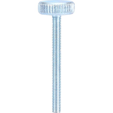 5 vis à tête moletée plate M3x30 en acier carbone zingué, lot de 5 boulons de pouce, fixation manuelle sans outil (1/5)