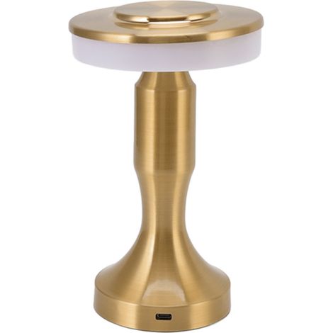 Lampe de table LED portable, capteur tactile, 3 températures de couleur, rechargeable, lampe de chevet dorée pour salle à manger (1/5)