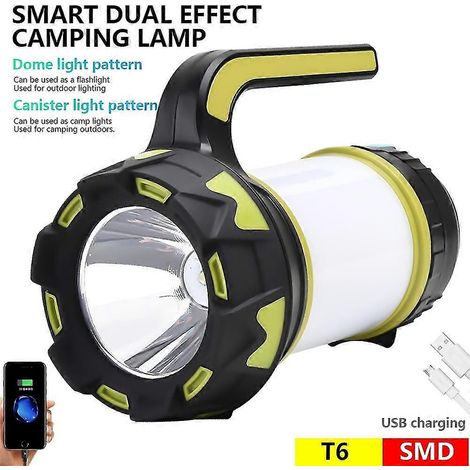 Lanterne de camping, lampe de camping LED rechargeable USB, intensité variable, étanche IP65, multifonctionnelle. (1/5)