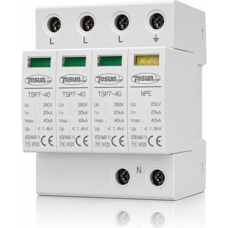 Protector de Sobretensiones Transitorias Gris 3P 280V Modular