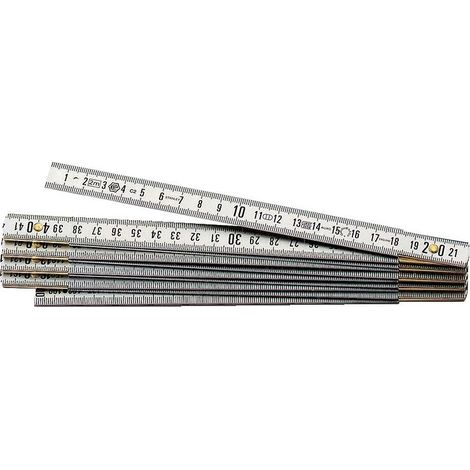 Mètre aluminium gravure profonde - 1m x 5branches - WILMART