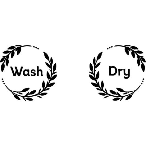 Noir Blanchisserie Stickers Muraux Lavage et Séchage Citations Sticker Mural Blanchisserie Décoration Murale avec Couronne Mur Art Autocollant Autocollant pour Lave-Linge Sèche-Linge (1/5)
