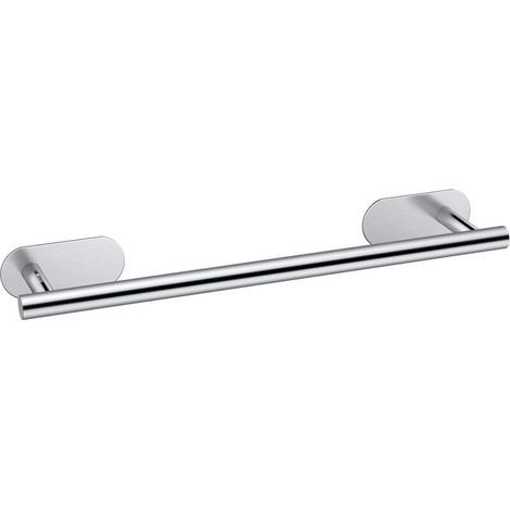 Porte-serviettes mural auto-adhésif en acier inoxydable, 40cm, étanche, aucun perçage requis, chambre à coucher et cuisine (1/5)