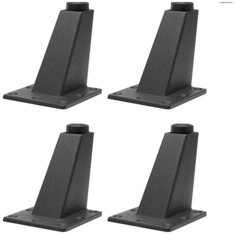 Lot de 4 pieds de meuble en aluminium noir – Réglables 8 cm – Charge max 25 kg – Pieds biseautés pour canapés et tables (1/5)