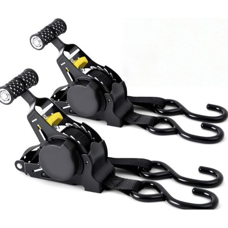 Cinghia a cricchetto, cinghie a cricchetto automatiche 3,3 m x 25 mm, cinghia di ancoraggio con resistenza alla rottura di 680 kg, cinghia di ancoraggio retrattile automatica per rimorchi, motociclett