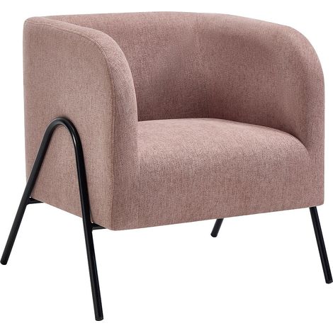 Fauteuil en tissu rose BLINODA