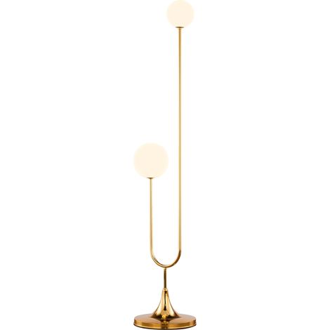 Lampada da terra moderna ottone, sfere vetro 2xG9 SELEN Jupiter