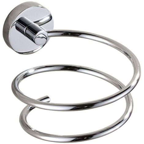 Pair Support mural pour sèche-cheveux en acier inoxydable 304 – Fixation robuste – Finition chromée (1/5)
