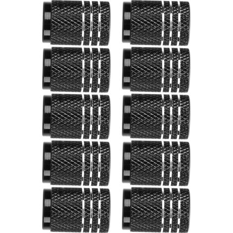 Lot de 10 bouchons de valve de pneu universels à motif tête de mort pour voitures, SUV, vélos, camions et motos (noir) (1/5)