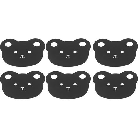 Ensemble de 6 sous-verres isolants en métal, motif ours, pour boissons, table basse, assiettes et bols. Protection anti-brûlure. (1/5)