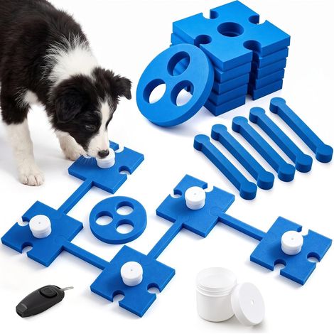 Kit d'Entraînement Détection Olfactive pour Chiens 6 Puzzles en Mousse avec 5 Récipients de Détection 1 Sifflet 1 Sac de Rangement Jouet Intelligent pour l'Entraînement Olfactif (1/5)