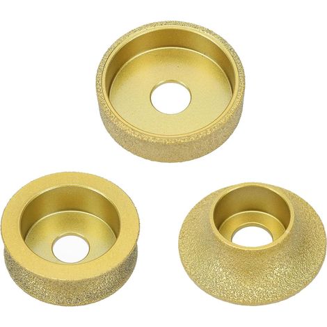 3Pcs Bords Diamant Meule Profil Main Meuleuse D'angle Brasé Disque de Polissage Pierre Bordure 20mm Diamètre du Trou pour Marbre Granit France Parallèle Rond (1/5)