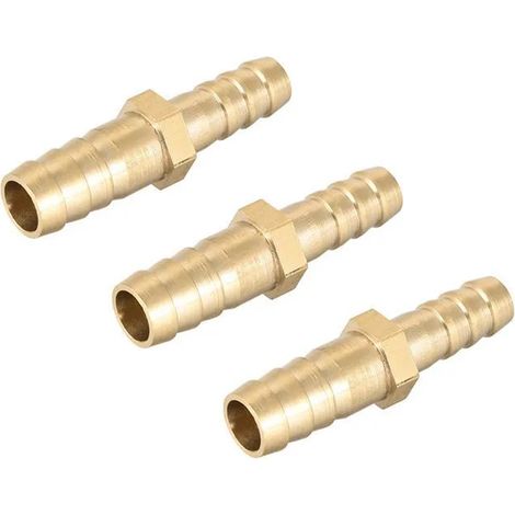 3 pcs Raccords réducteurs laiton, cannelés droits pour tuyaux 10mm à 8mm, adaptateurs étanches usage domestique (1/5)