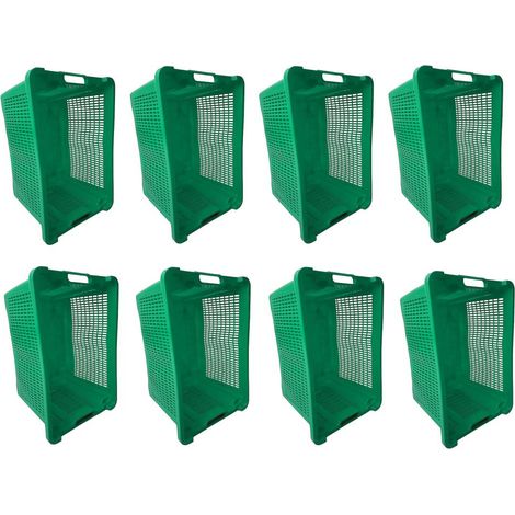 Cassa Cassetta agricola ortofrutta Salvaspazio 52x29x42H cm VERDE FONDO CHIUSO 8 PEZZI (1/5)