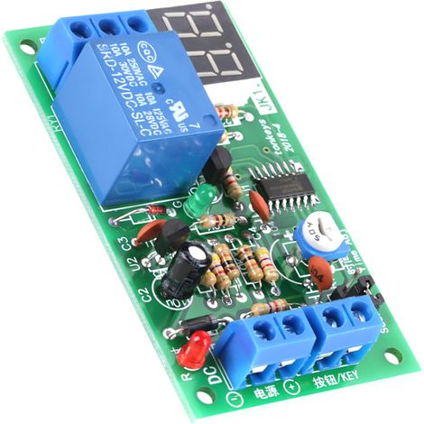 Module de minuterie de compte à rebours avec affichage LED DC12V et interrupteur à relais de coupure (1/5)