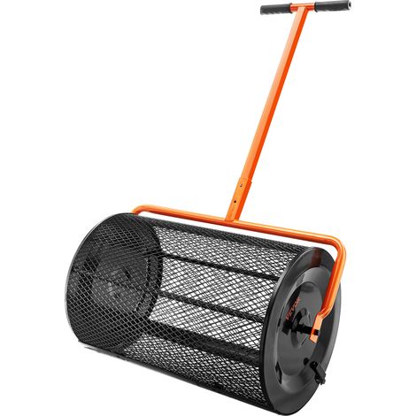 VEVOR Epandeur de Compost Largeur 61 cm Epandeur de Mousse de Tourbe Poignee Hauteur Reglable 62,5-67,5 cm Panier en Maille deAcier Loquets Lateraux pour Epandre Fumier Terre Vegetale Pelouse Jardin (1/5)