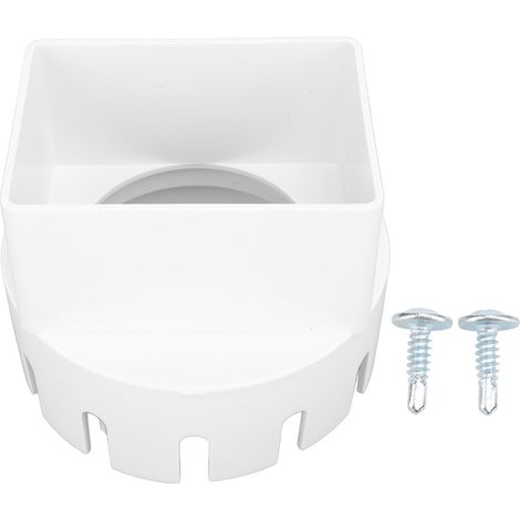 3 x 4 Zoll quadratischer PVC-Dachrinnen-Fallrohradapter, weißer Adapter für Außenabflussrohre (1/5)