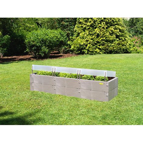 Juwel Hochbeet Timber XXL, 16 Bausteine, 3 Thermohauben, Holzoptik, 190x52x60 cm