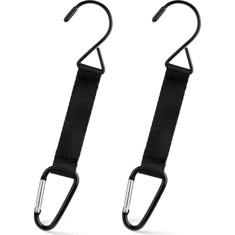 Zaunhaken – Aufhängeclips – Outdoor-Sport – Strapazierfähiges Material – 2er-Pack – Schwarz (1/5)