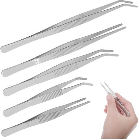 5 Piece Bonsai Tweezers, Stainless Steel Tweezers for Succulent Plants Practical and Easy to Use Gardening Tool (1/5)