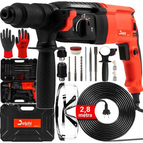 Perceuse à percussion puissante SDS+ 2600 W avec câble de 2,8 m