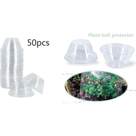 Cloche De Jardin - Couverture Protectrice En Plastique Réutilisable Pour Plantes - Dôme Translucide Anti-Gel Et Anti-Oiseaux - 50 Pièces (1/5)