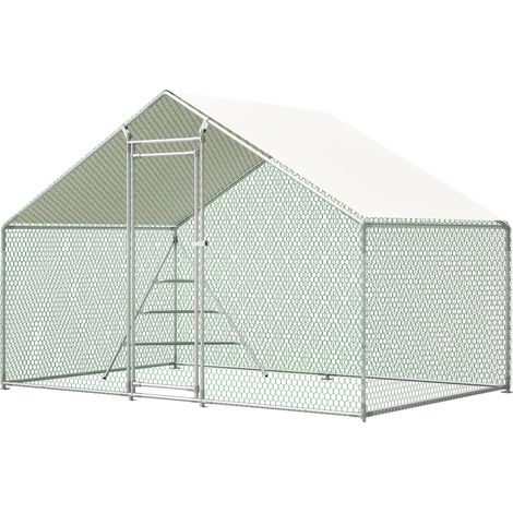 Poulailler, Construction Métallique Résistante aux Intempéries, Securisé et Spacieux, 3m multiplié par 2m (1/2)