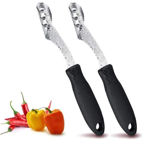 Éplucheur À Poivrons - Acier Inoxydable - Pour Poivrons Piments Courgettes Concombres - 2 Pièces (1/5)