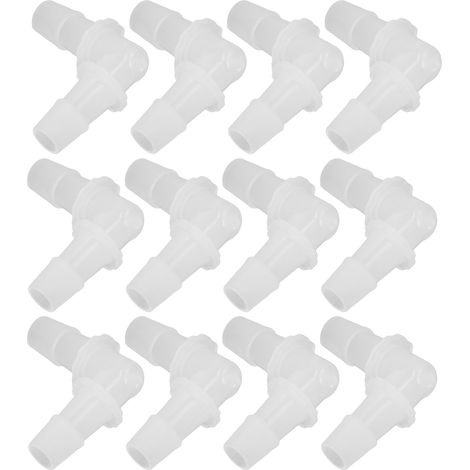 12 Stück Kunststoff-Schlauchanschluss-Winkel L rechtwinklig gleicher Durchmesser Schlauchverbinder-Verbindungsadapter 11,1 mm (1/5)