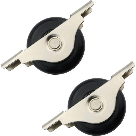 2 roues simples en nylon de 40 mm de diamètre pour porte moustiquaire, poulie en acier laminé à froid plaqué, pour porte coulissante et fenêtre (1/5)