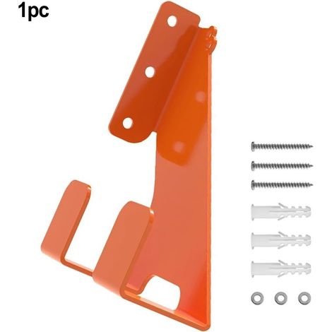 Robusto supporto per motosega da parete in acciaio con doppi ganci per organizzare motoseghe e accessori, rivestimento protettivo, facile installazione, Comp (1 pezzo) (1/2)