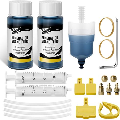 Kit di spurgo per MAGURA MT5 MT7 MT8 MT2 HS33 ecc., Freni a disco idraulici, Kit di spurgo freni bici con sangue 120ML Olio minerale Liquido freni (1/5)