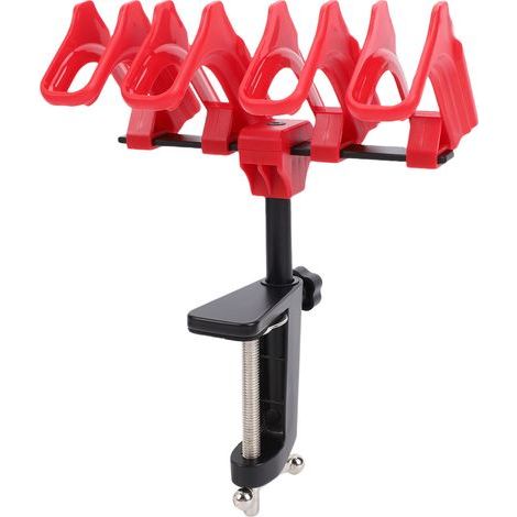Support pour 4 aérographes réglable 360° – Rangement d’accessoires de peinture, hauteur ajustable 30 mm, pinces en G, anti-débordement, en alliage ABS, compatible avec la plupart des pistolets (1/5)