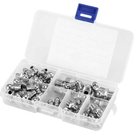 Raccords de graisse 45 pièces, raccord de graisse M6/M8/M10 coupleur de graisse pièce mécanique mécanique pour pistolets à graisse d'équipement mécanique