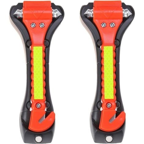 Kit di soccorso stradale: martello di emergenza con rompivetro (set da 2). - AquaForge (1/5)