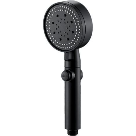 Ensemble de pommeau de douche haute pression à 5 modes avec mode brumisation et interrupteur marche/arrêt, pommeau de douche à haut débit noir pour salle de bain avec tuyau de 59 pouces et support (1/4)