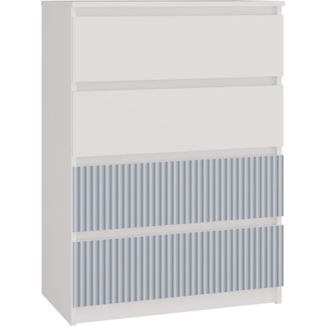 Cassettiera, bianco/ blu, 70 x 97 x 40 cm (1/3)
