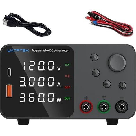 Alimentation électrique DC, tension réglable, affichage LED, USBC B 120V 3A