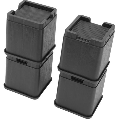 Ensemble de 4 rehausseurs de meubles multifonctionnels empilables pour canapé, table, fauteuil et lit, avec base adhésive double face. (1/5)