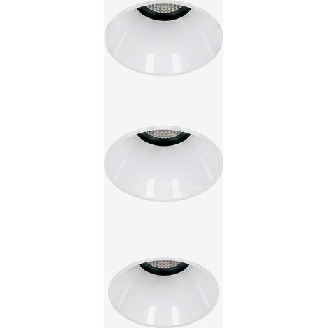 Pack de 3 downlights LED encastrables sans cadre trimless ronds Ø5,3 cm en aluminium Orelva SKLUM Blanc (1/5)