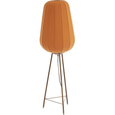 Light & Living - stehlampe - BIBURY - braun - holz textil -