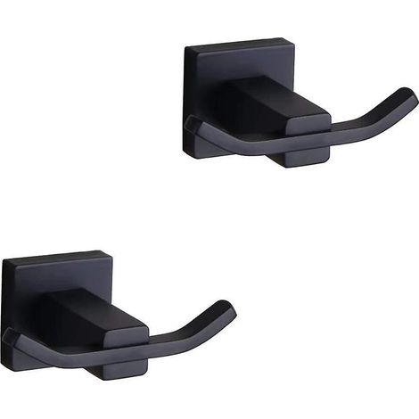Doppelhaken aus mattschwarzem Edelstahl SUS 304 für Badezimmer/Bademantel