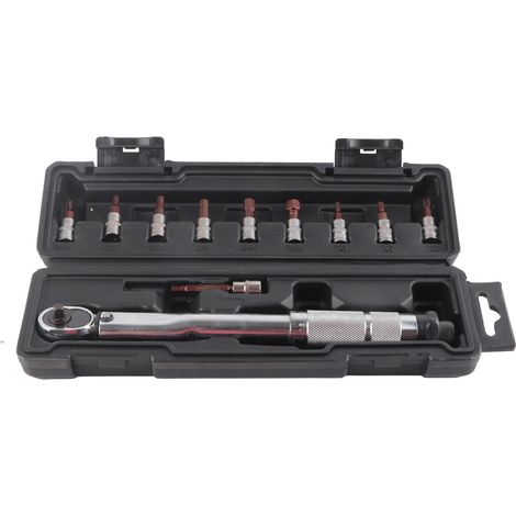 Set mit 11 voreingestellten 1/4"-Drehmomentschlüsseln, 72 Zähne, einstellbar 5-25 Nm, Fahrradreparaturwerkzeug.