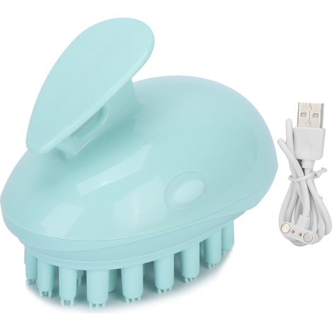 Massageur de Cuir Chevelu Électrique, Brosse à Shampoing Vibrante Étanche en Silicone Vert (1/5)